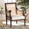 Bali & Pari Desmond Traditional French Beige Fabric and Dark Brown Finished Wood Accent Chair 238-13339-ZORO - alternate 3